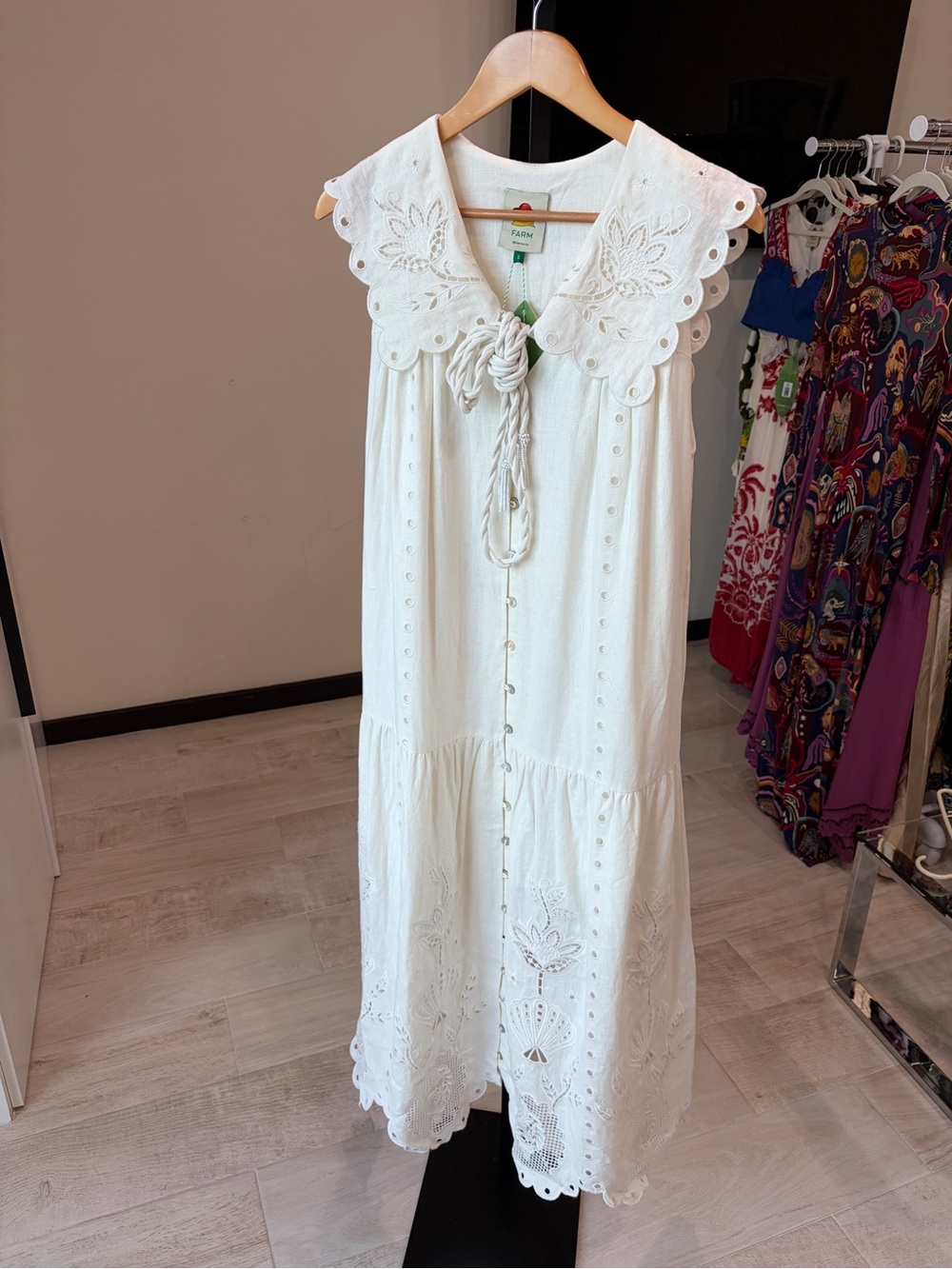 Farm Rio: Off-White Sleeveless Maxi Dress - Picture 6 of 11